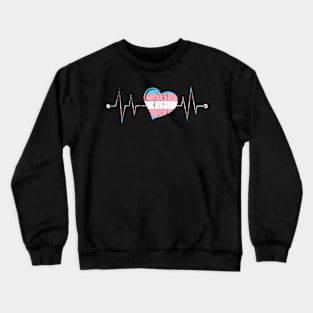 Transgender Heartbeat Cute LGBTQ Pride Month Crewneck Sweatshirt